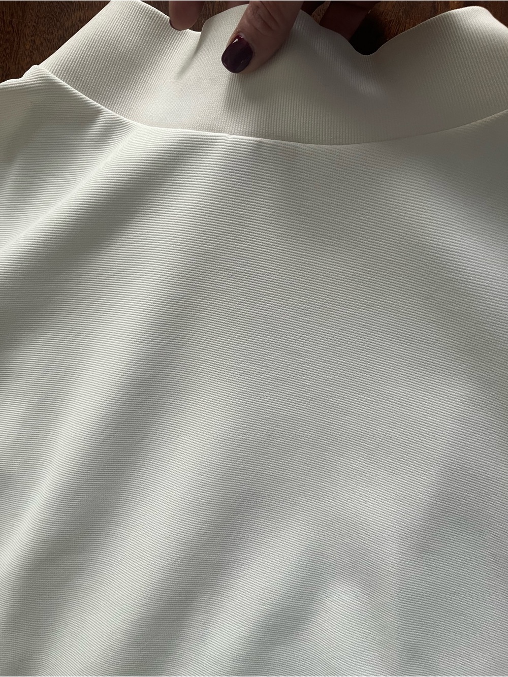 Ivory High-Low Swing Mini Dress/ Tunic | Mock Neck Top | Size 18 - Picture 8 of 8